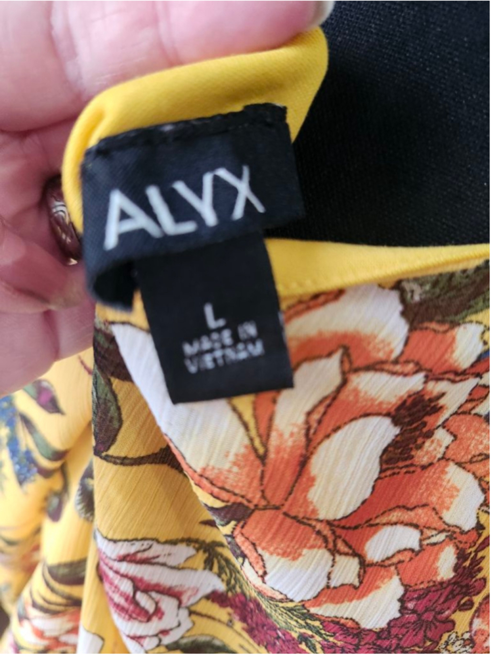 ALYX Yellow Floral Blouse L - Picture 6 of 9
